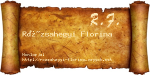 Rózsahegyi Florina névjegykártya